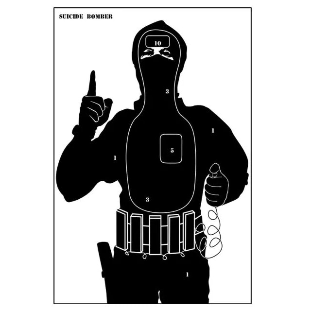 "TERRORIST" SILHOUETTE TARGETS - PACK OF 10