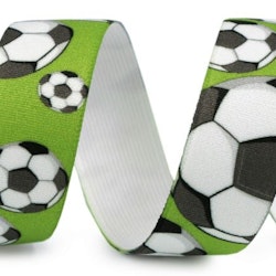 Resårband 25mm - Fotboll Grön