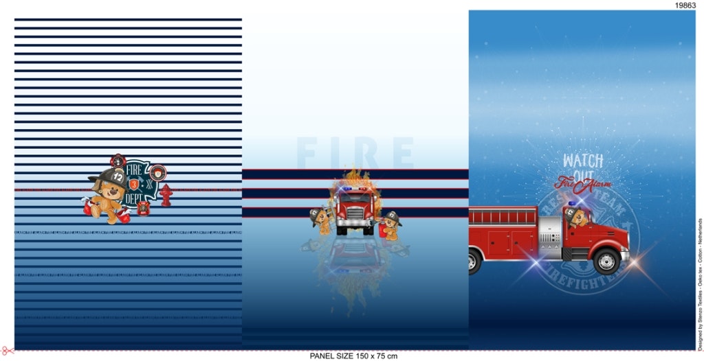 Brandbilar, Panel (3 paneler), 150x75cm