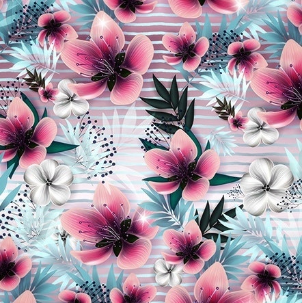 Aloha blommor, 180X150 jersey