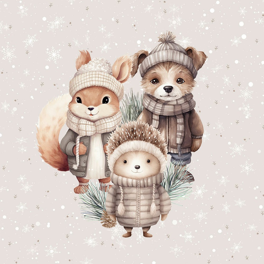 Panel Vinterklädda djur