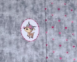 Panel, babyrådjur med glitterhjärta, jersey