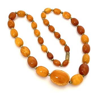 Antique natural Baltic amber necklace, 19th century Germany