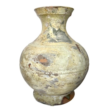 Han dynastin (206 f.Kr.-220 e.Kr.) Kinesisk antik urna