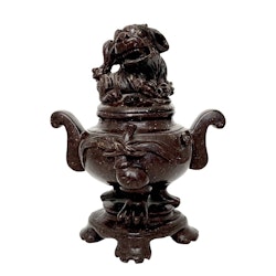 Antik hand skuret sten, Kinesisk Rökelsekar, Qing dynastin (1644-1912)