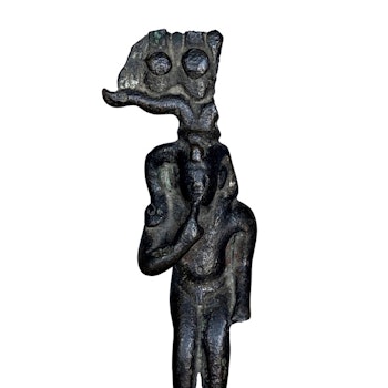 Egyptisk forntid Amun brons staty, Harpocrates skulptör (1400-688 f.Kr.)