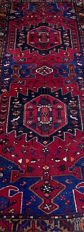 Old hand-knotted gallery rug, 292 x 110 cm