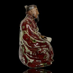 Antigua figura china de cerámica, estampada.