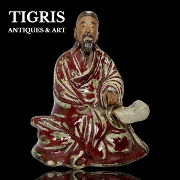 Antik Kinesisk keramik figurin, stämplad