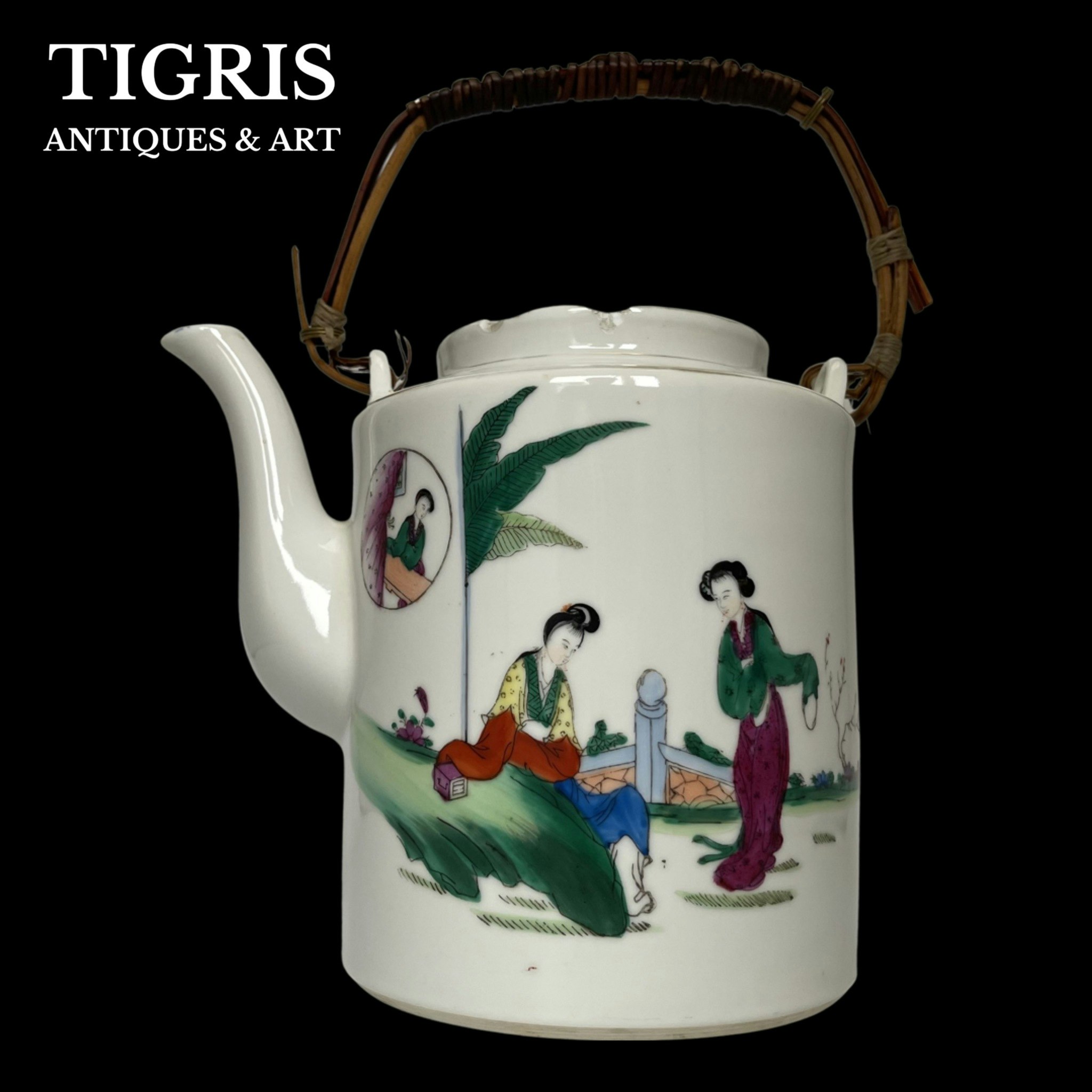 Antikk kinesisk porselen tekanne - Tigris Antikviteter & Kunst