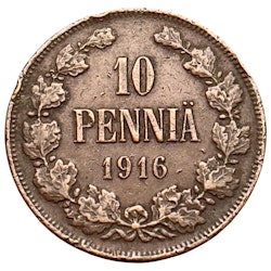Finland 10 penniä 1916