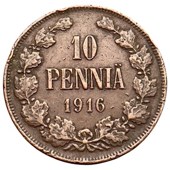 Finland 10 penniä 1916
