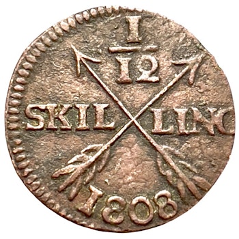 Gustav IV Adolf 1/12 Skilling 1808