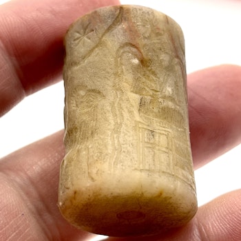 Hammurabi Babylons kung (1792 f.Kr.–1750 f.Kr.) Agat cylinder seal