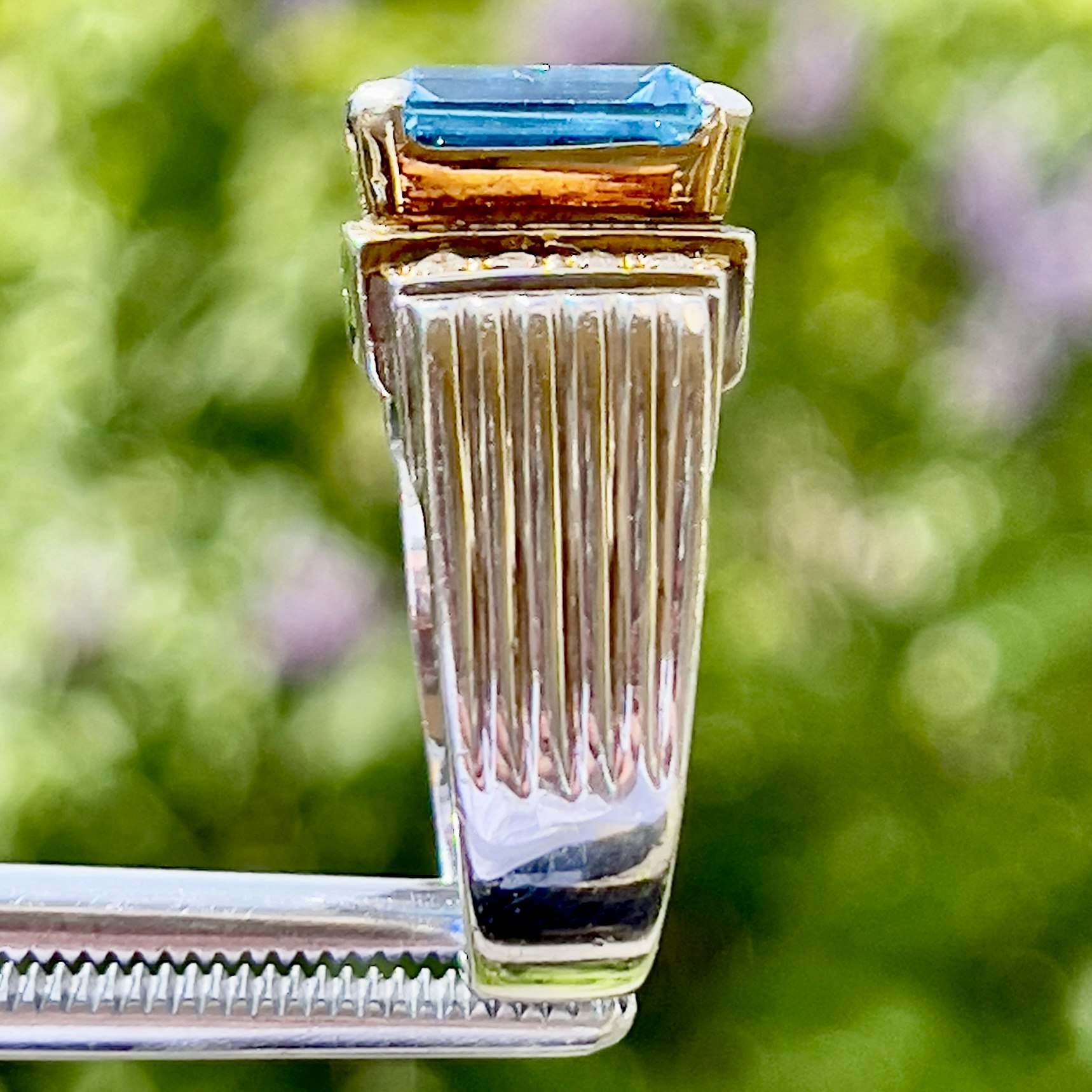 6,75 Karat naturlig blå Topaz, silverring med certifikat