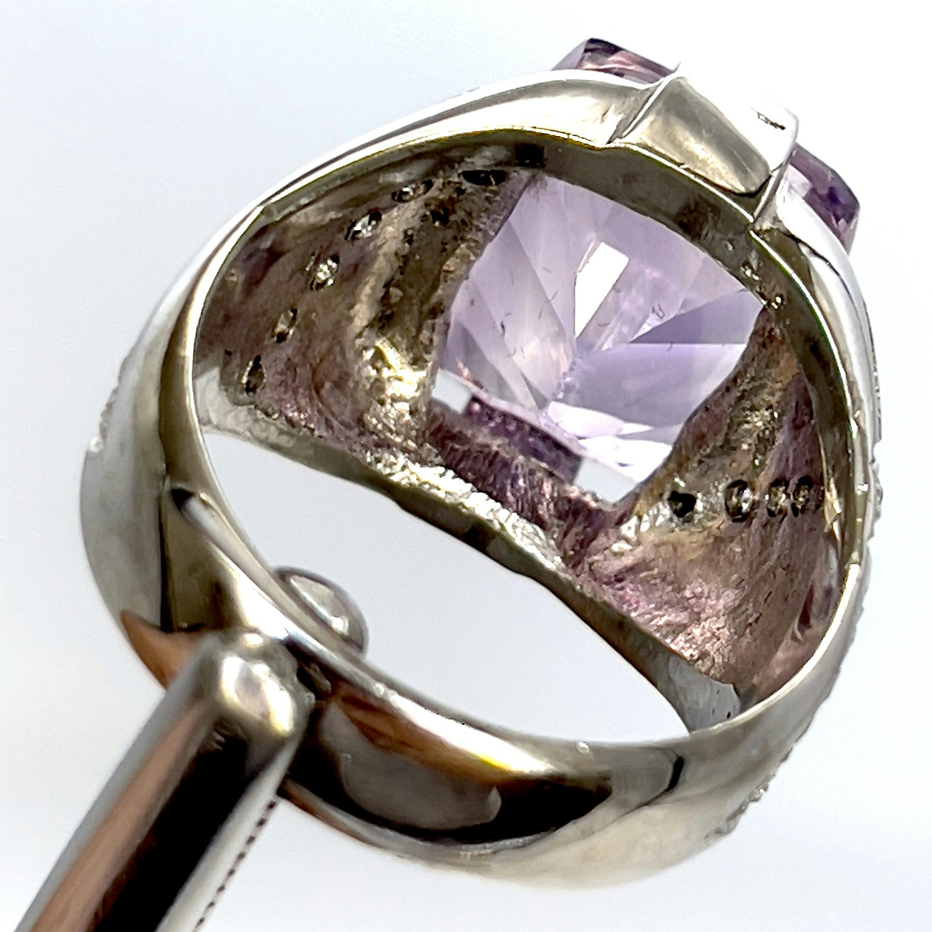11,00 Karat natürlicher Amethyst, Silberring mit Zertifikat