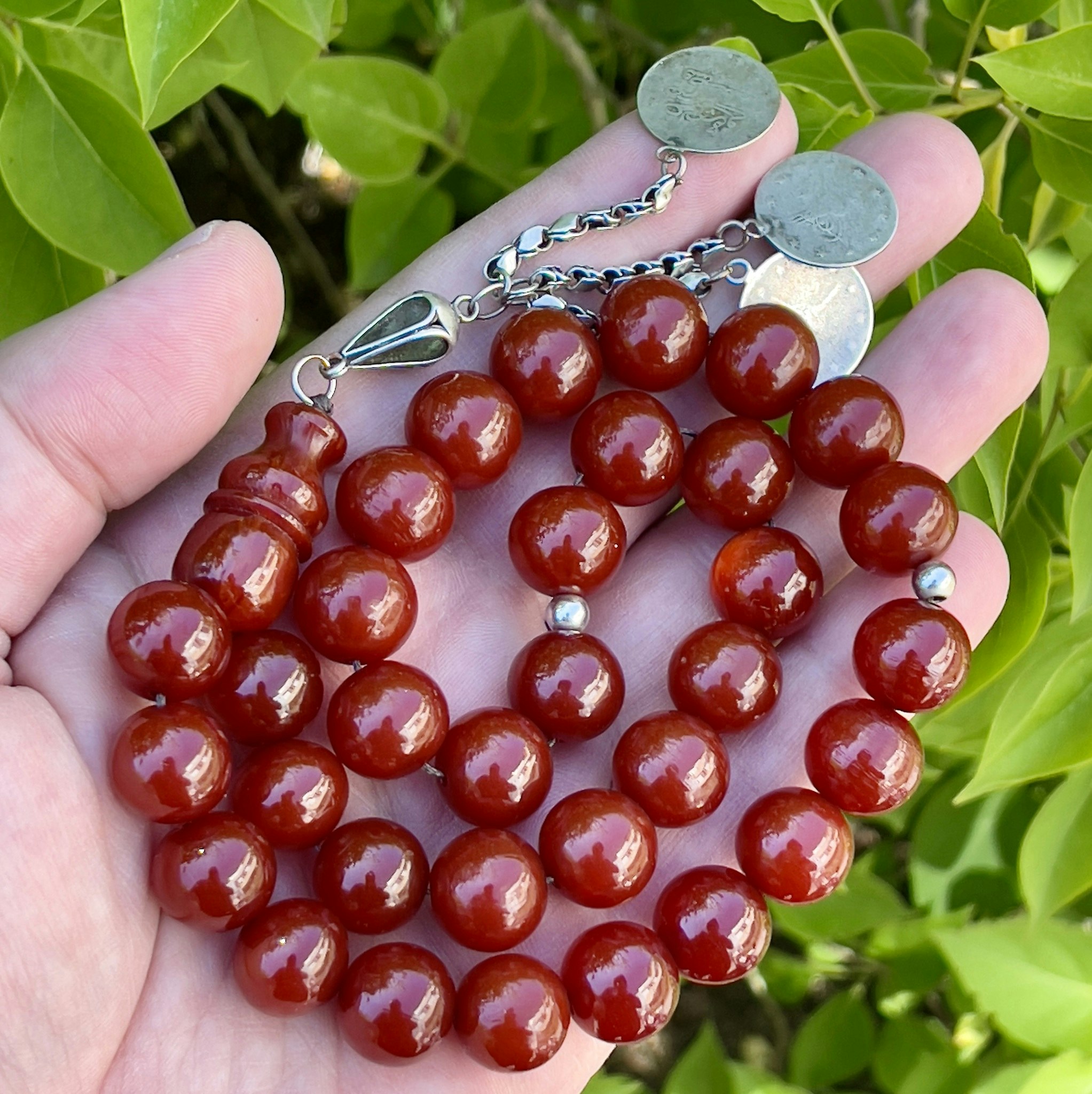 Gammal Körsbärs bakelit radband, 65 g