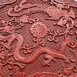 Kina Republik (1912–1949) hand skuren lackarbete ask med lock