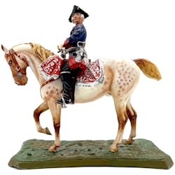 Staty Amerikansk president George Washington rider en häst