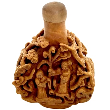 Chine, tabatière, sculptée sur bambou