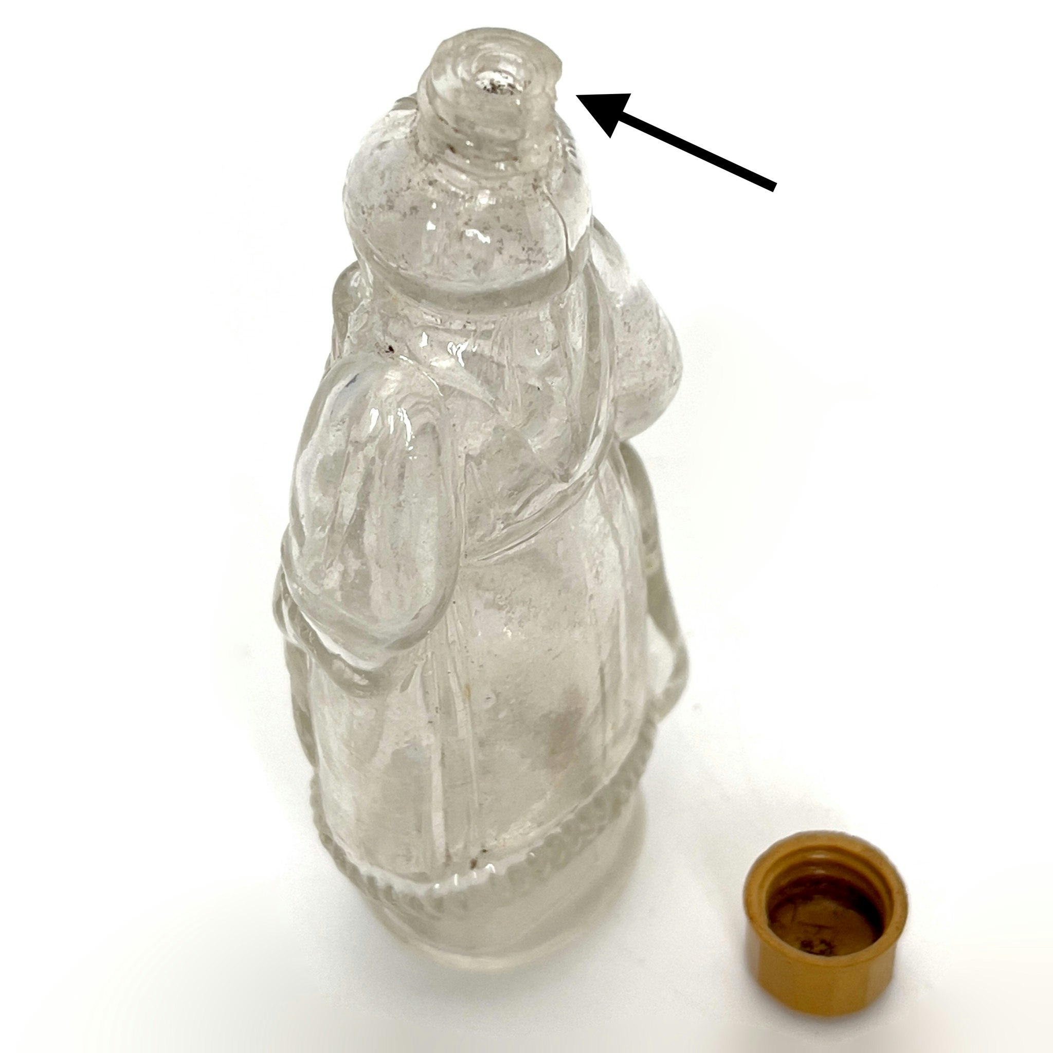 Antik liten tomte glasflaska