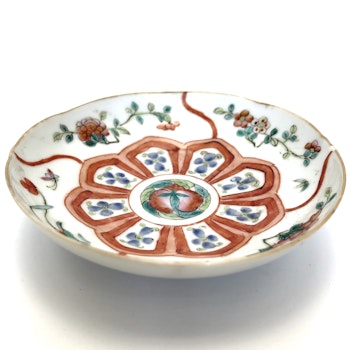 Qing dynastin märke och period (1644 -1912) kinesisk porslin skål