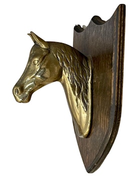 Horse head sculpture brass