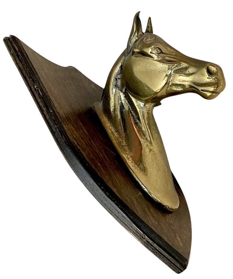Hästhuvud skulptur mässing