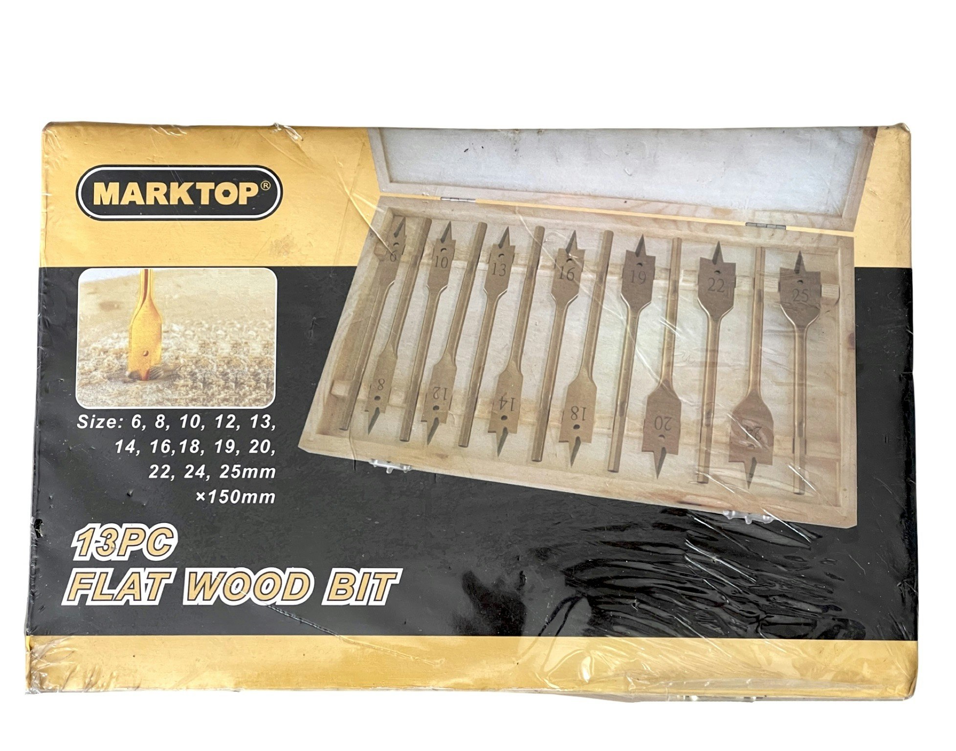Marktop 13 pcs Flat wood bit 6-25 mm