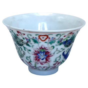 Qing dynastin märke och period (1644 -1912) kinesisk draker porslin skål