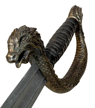 Dekoration Svärd med brons handtag av dragon och  tenn blad
