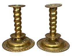Antique Candlesticks, a pair of Brass