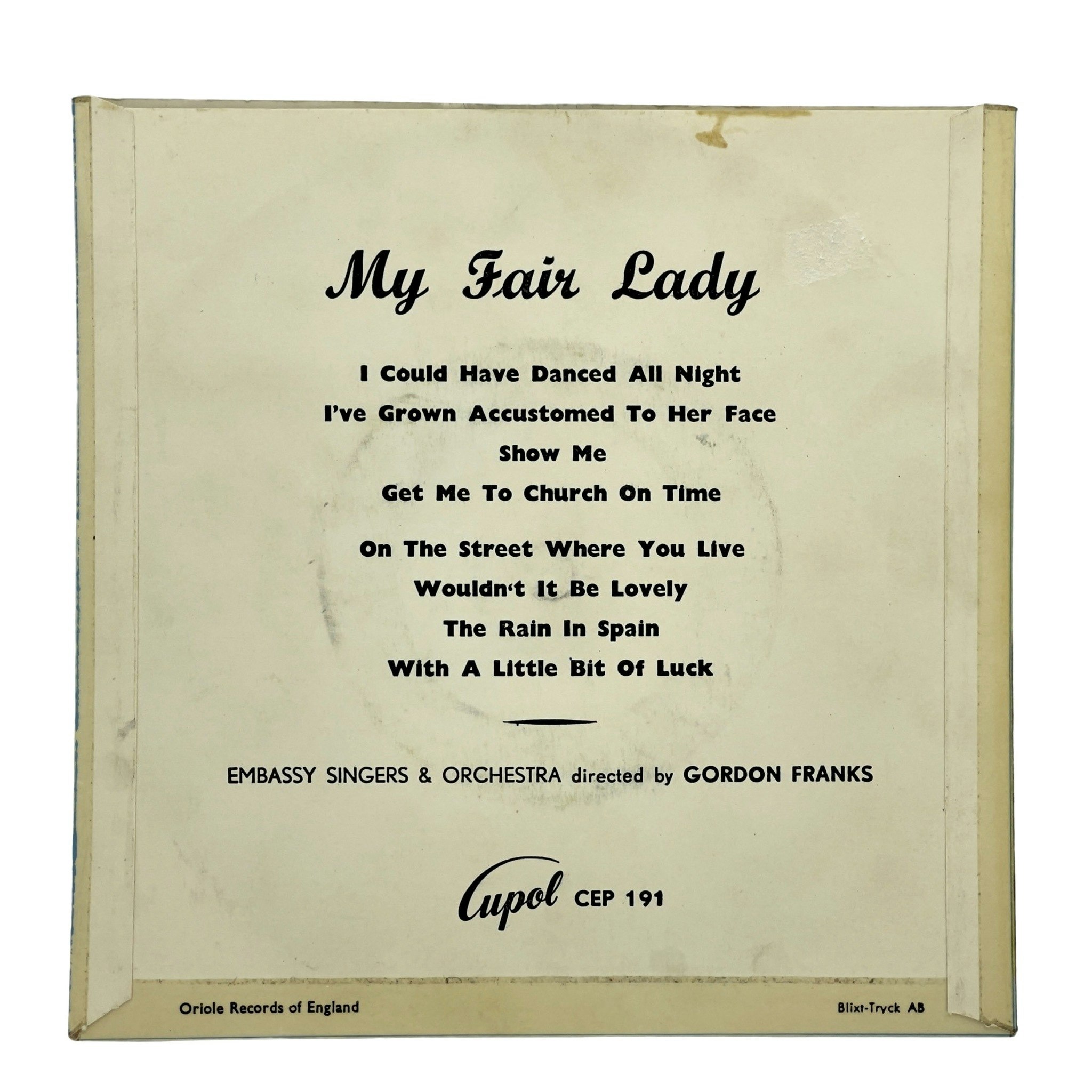 Songs and Music From My Fair Lady Vinyl EP