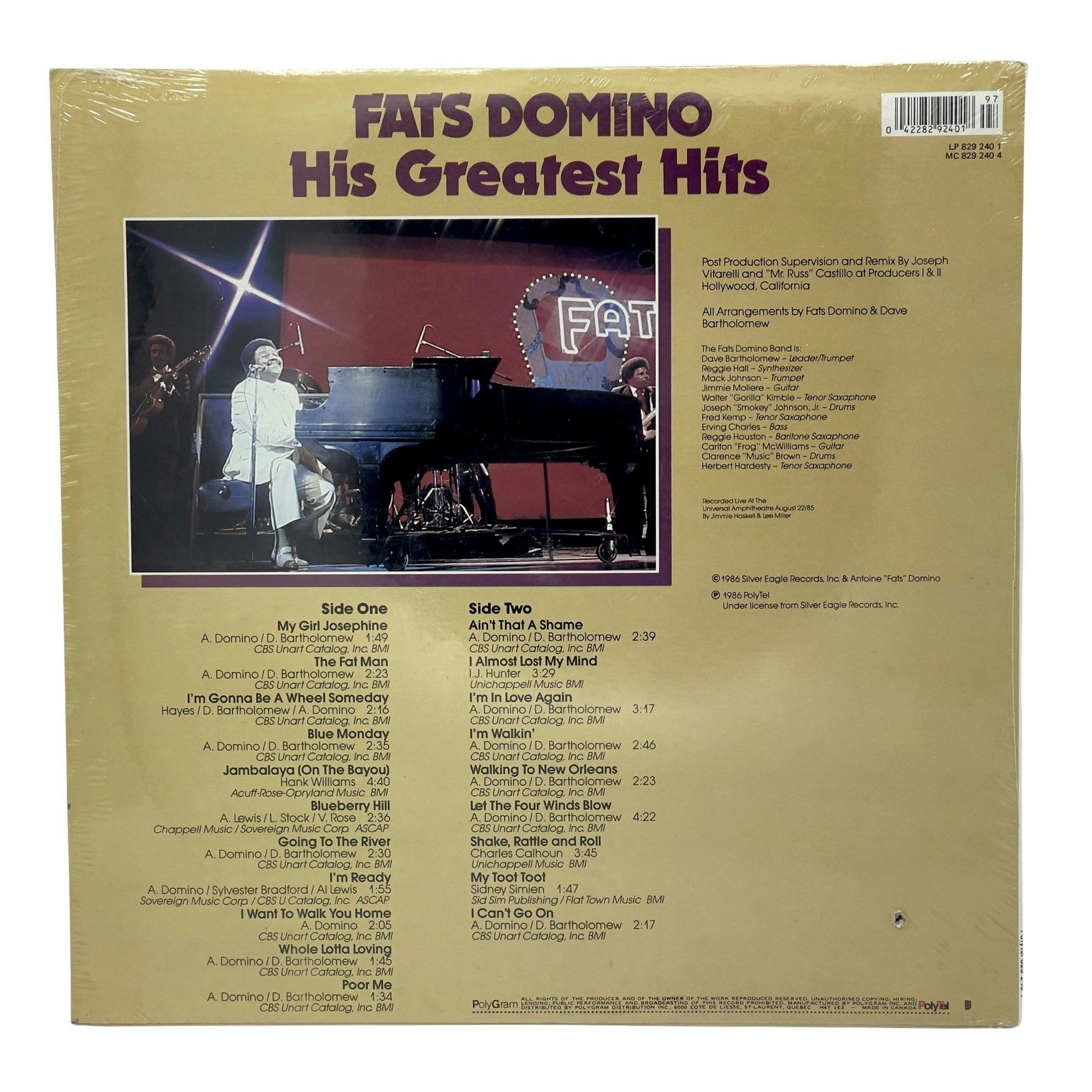Fats Domino His Greatest Hits Vinyl LP NY
