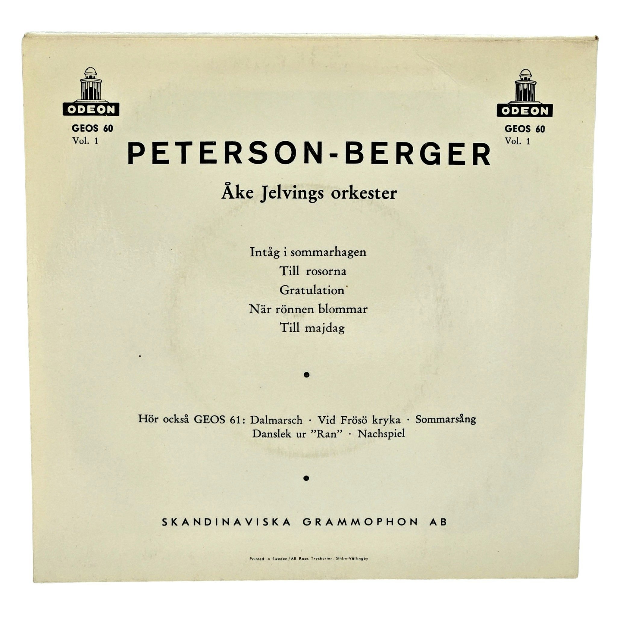 Peterson Berger, Åke Jelvings Orkester, Vinyl EP