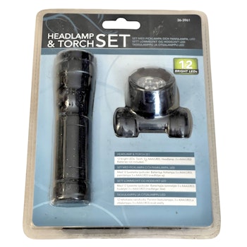 Headlamp And Torch Set with 12 Bright LEDs