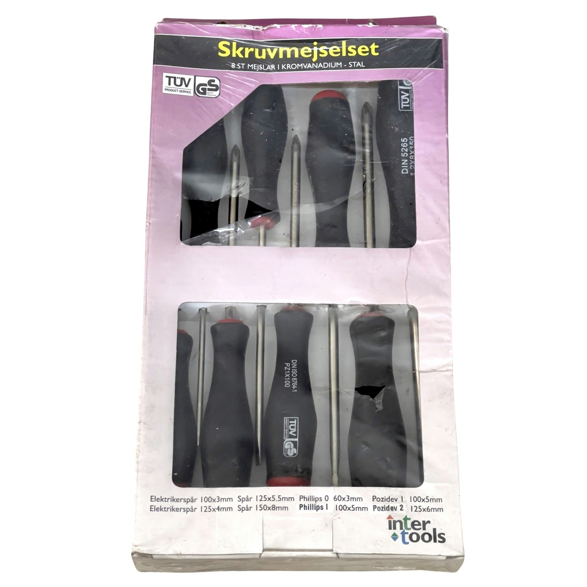 Inter Tools Skruvmejselset, 8 st Mejslar I Kromvanadium