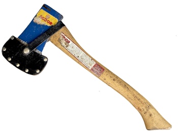 Blue Agdor Ax with leather cover