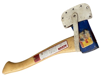 Blue Agdor Ax with leather cover