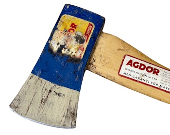 Blue Agdor Ax with leather cover