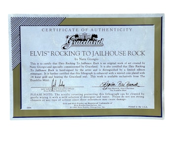 The Franklin Mint, Elvis Presley Jailhouse Rock, Nate Giorgio med Certifikat