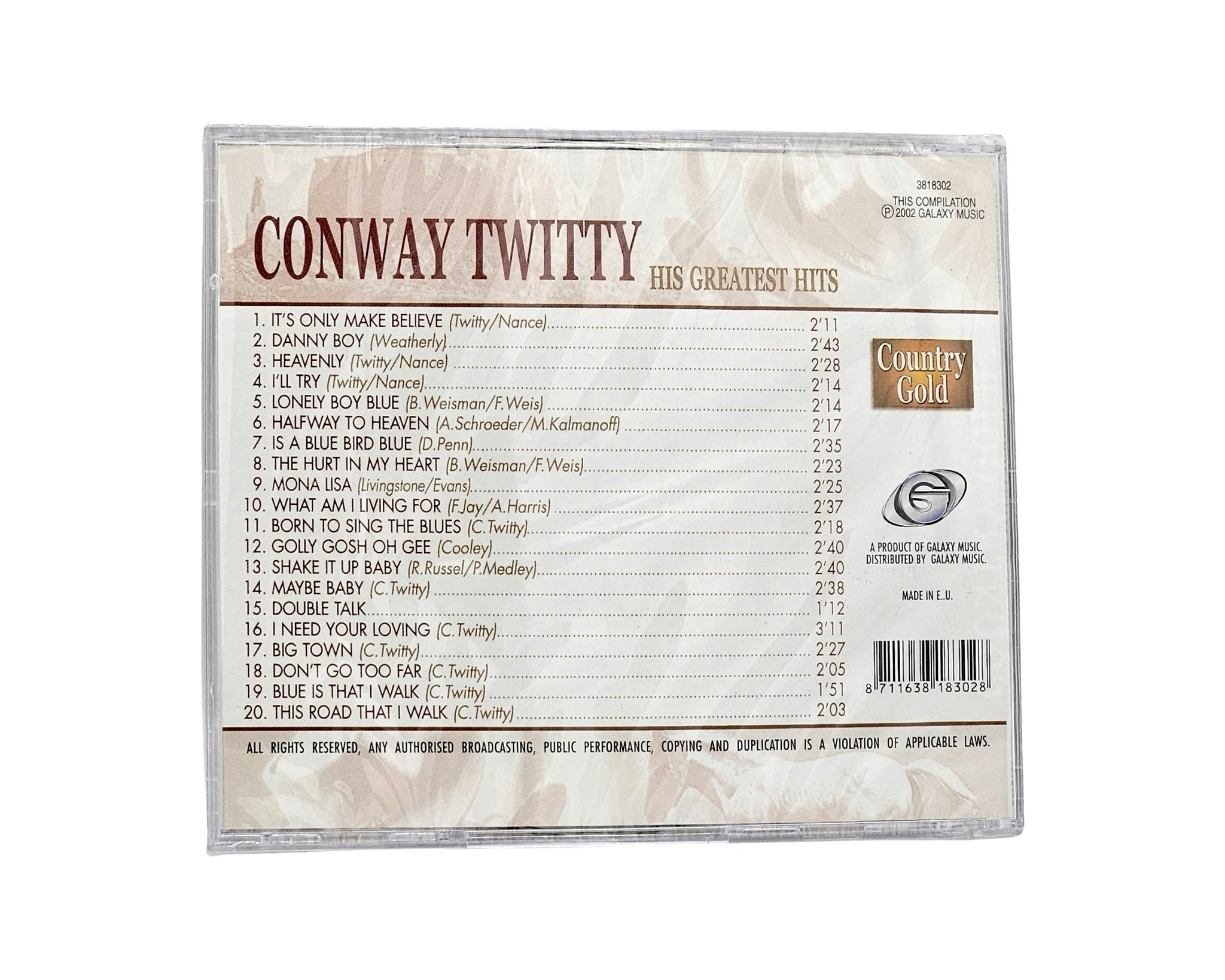 Conway Twitty, His Greatest Hits, NY CD