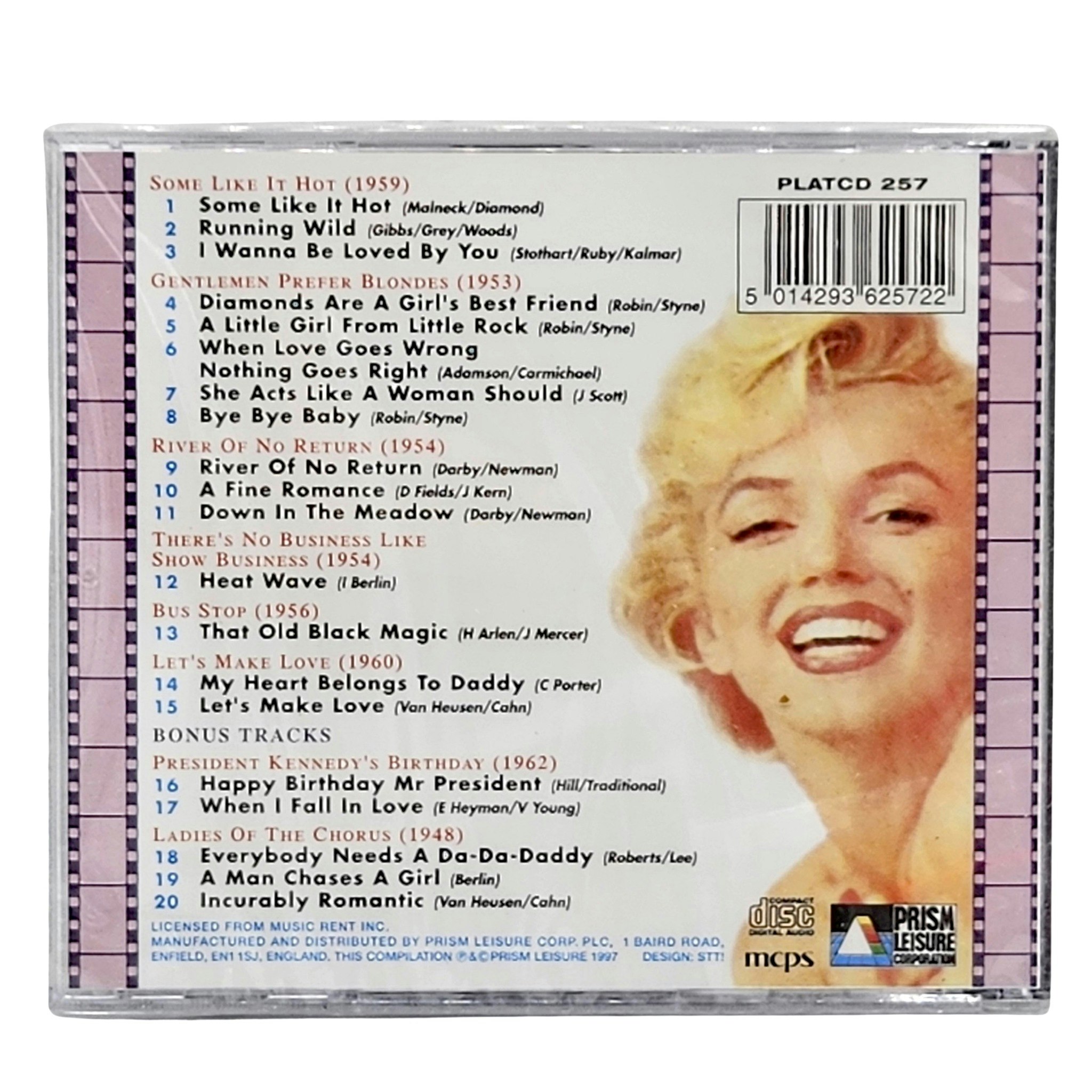 Marilyne Monroe, The Movie Hits, CD NY