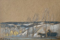 Hugo Carlberg ( Sverige, 1880-1943). Akvarellmålning, Signerad