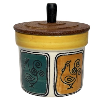 Jie Gantofta keramik burk med trälock av Anita Nylund