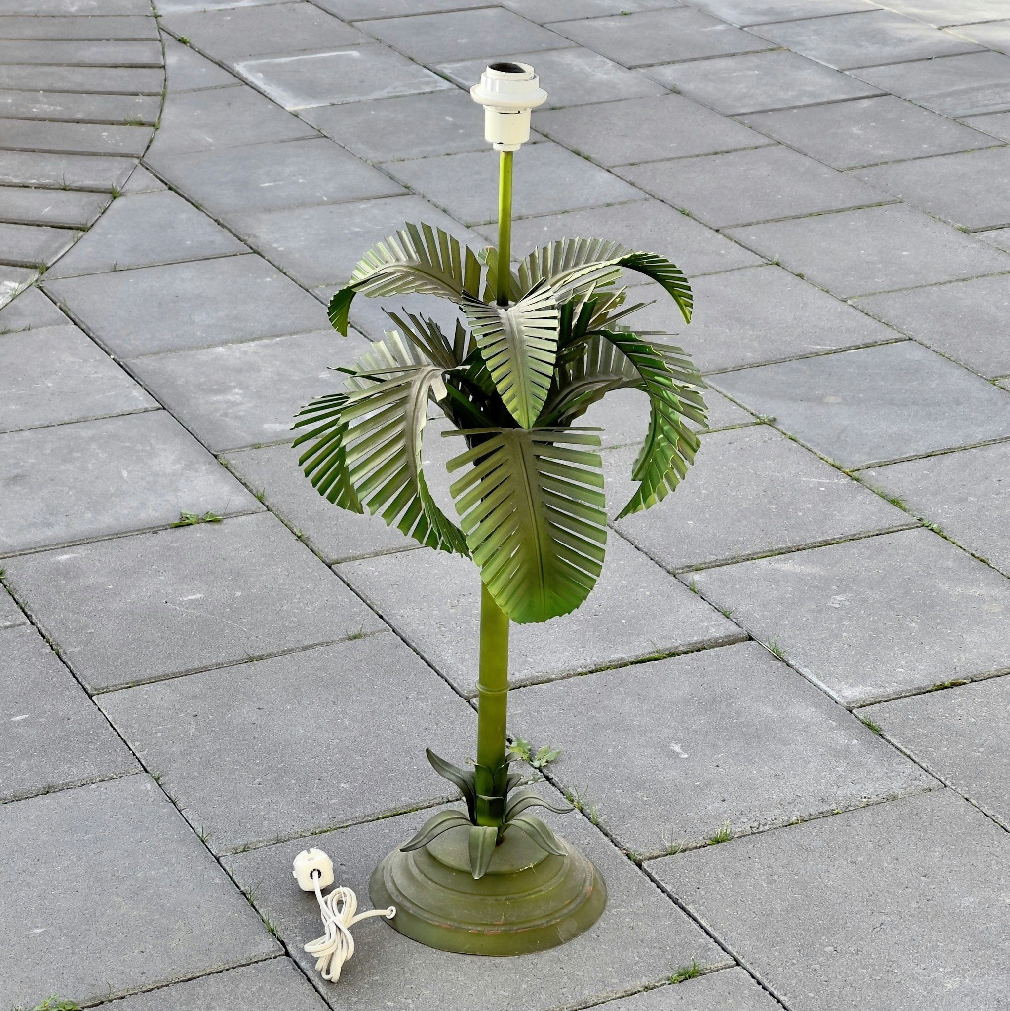 Vintage, Palm Tree Tole bordlampe