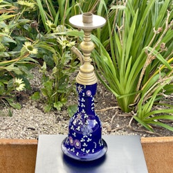 Ottomane-Wasserpfeife mit böhmischer Basis aus kobaltblauem Glas,