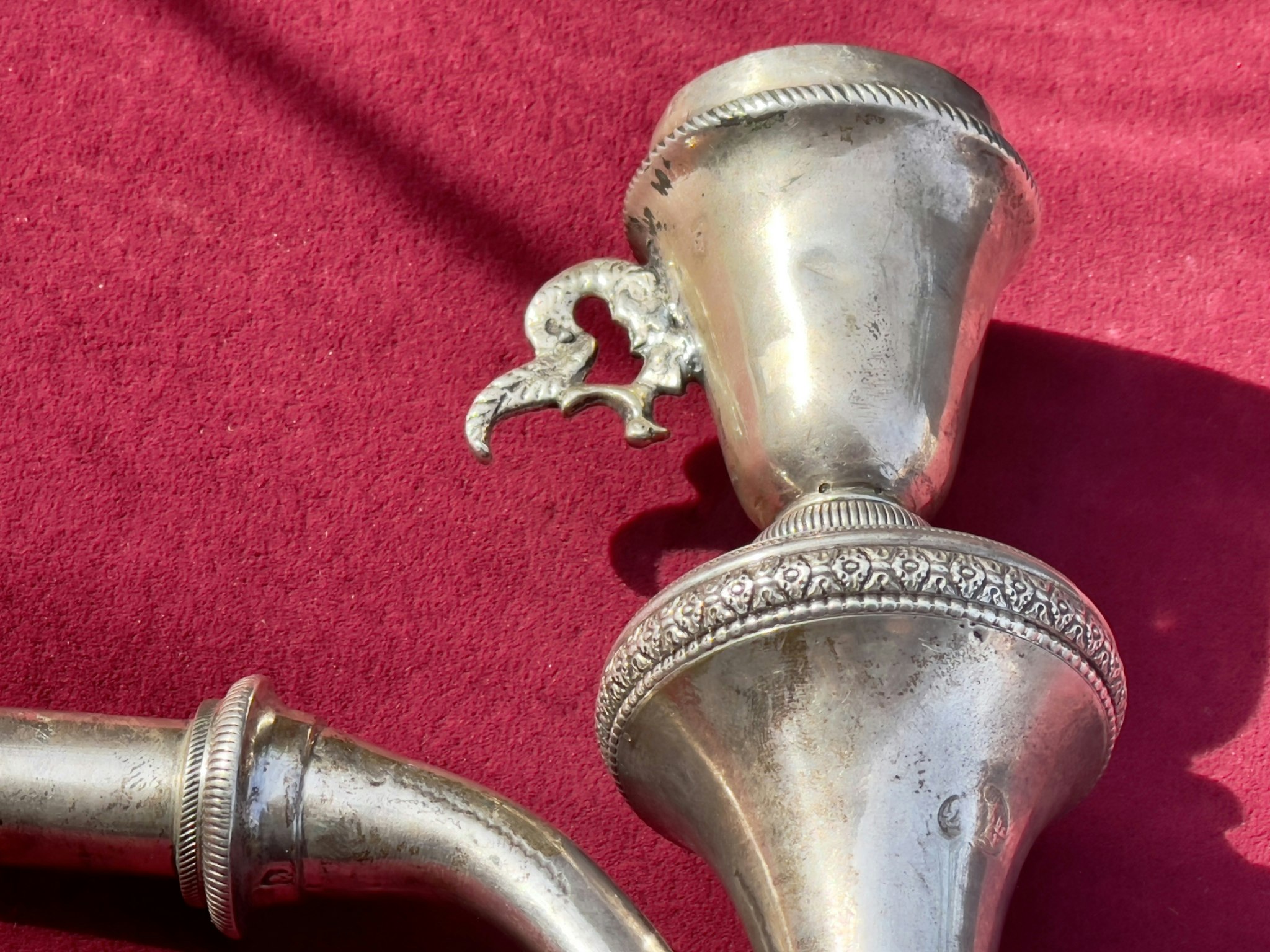 Cristal de Bohême pour chicha Ottoman en argent, vers 1820