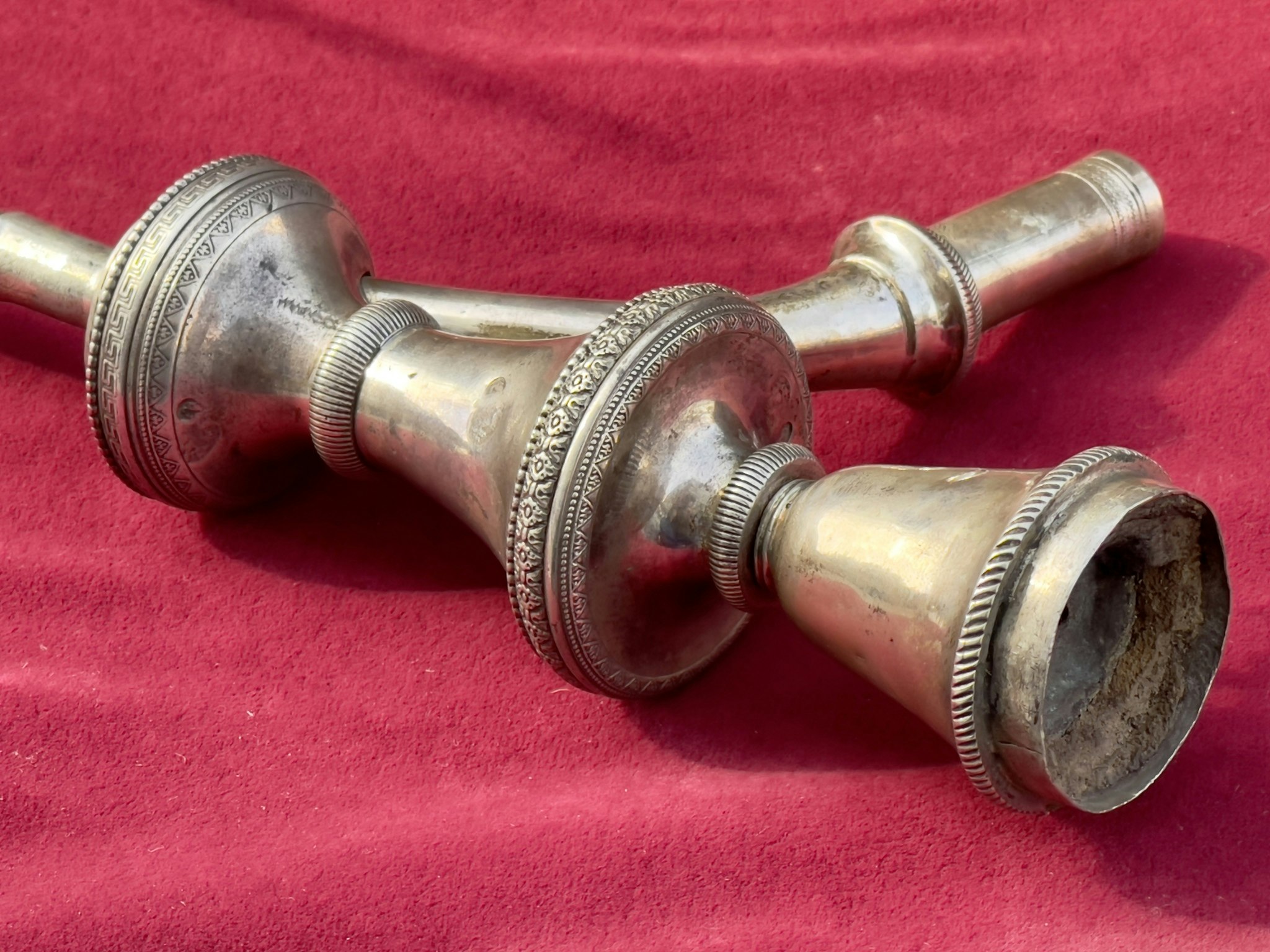 Cristal de Bohême pour chicha Ottoman en argent, vers 1820