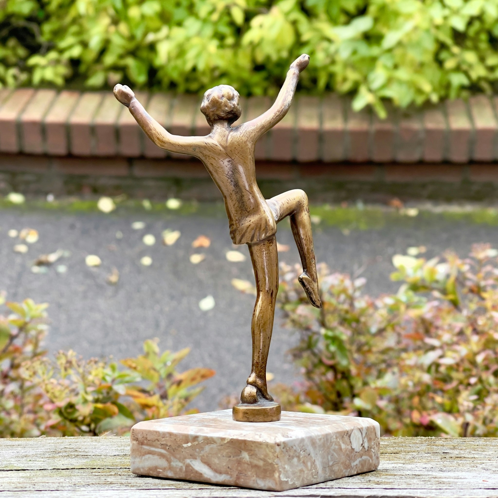 Dansande kvinna, skulptur, brons, Art Deco